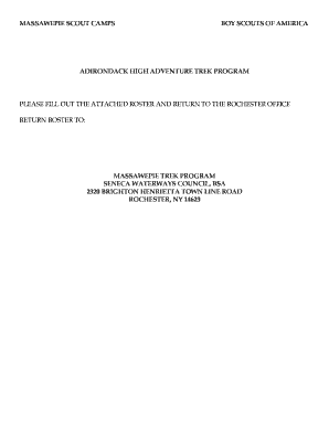 Adirondack Adventure Trek Roster