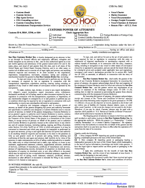 Customs Power of Attorney