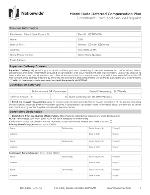Miami-Dade Deferred Compensation Plan Enrollment Form