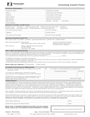 457 to 457 Incoming Assets Form