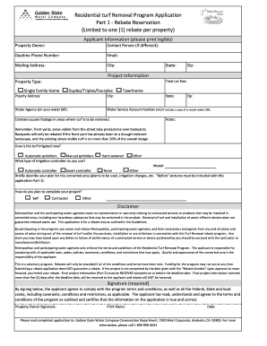 Residential Turf Removal Program Application