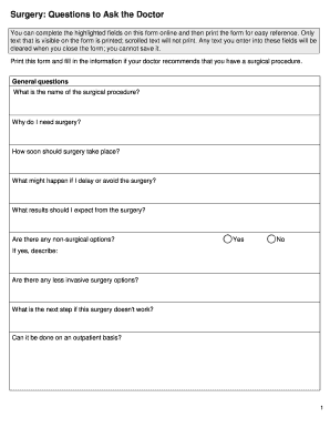Surgery Questions to Ask the Doctor