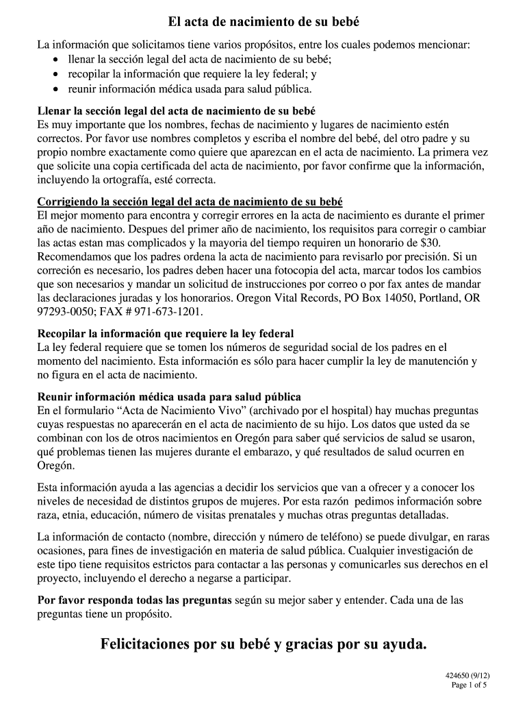 El acta de nacimiento de su beb - salemhealthorg Vista previa en la página 1