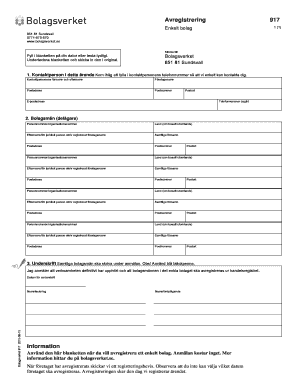 Swedish Company Deregistration Form