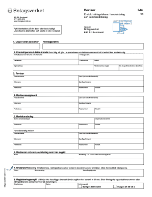 Swedish Company Auditor Registration Form 944