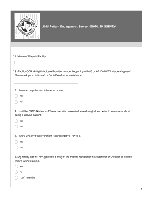 2015 Patient Engagement Survey