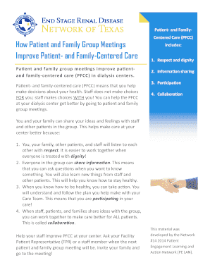 Patient and Family Group Meeting Form