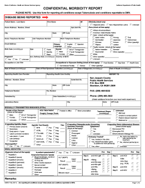 California Confidential Morbidity Report