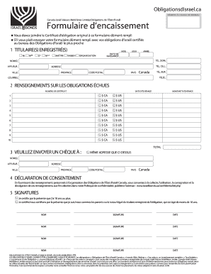 Formulaire d’encaissement