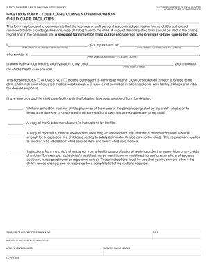 California G-Tube Care Consent Form