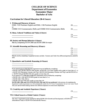 Economics Major Curriculum Guide