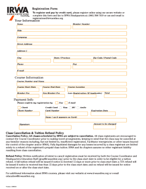 IRWA Course Registration Form