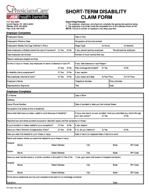 Short-Term Disability Claim Form