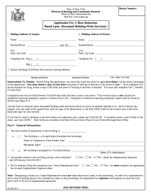 New York Rent Reduction Application