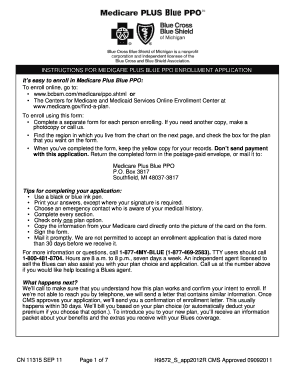 Medicare Plus Blue PPO Enrollment Application