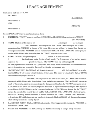 Residential Lease Agreement