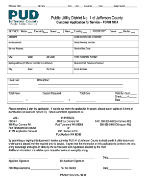 Public Utility District Service Application