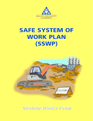 Safe System of Work Plan (SSWP) Ground Works Form
