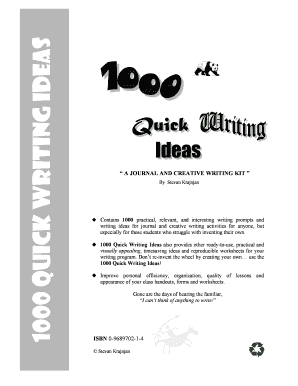 1000 Quick Writing Ideas Kit