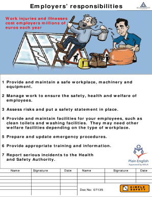 Employers' Safety Responsibilities Form