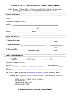 NorCal Services Donation Form