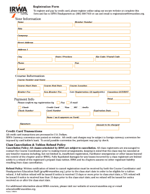 IRWA Course Registration Form