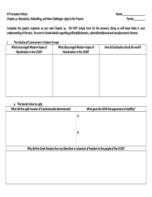 AP European History Chapter 31 Graphic Organizer