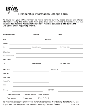Membership Information Change Form