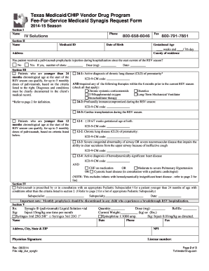 Texas Medicaid Synagis Request Form