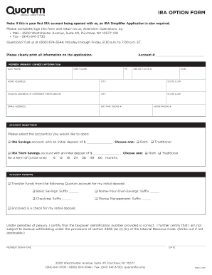 IRA Option Form