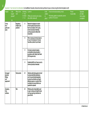 Classroom Safety Risk Assessment Form