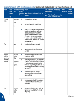 School Fire Risk Assessment Form