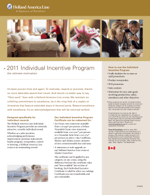 Holland America Line Individual Incentive Program