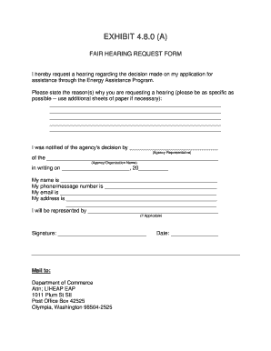 Fair Hearing Request Form