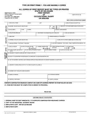 Delaware Workers' Compensation First Report