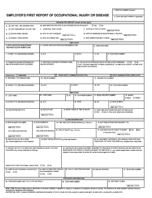 Employer's First Report of Occupational Injury or Disease