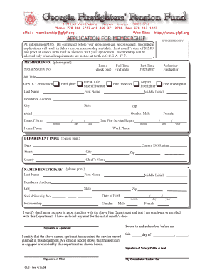 Georgia Firefighters' Pension Fund Application