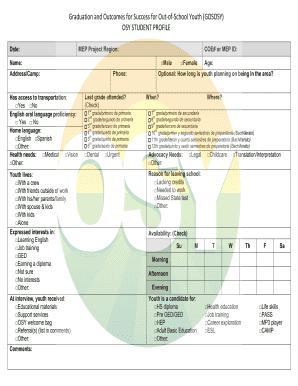 GOSOSY Student Profile Form