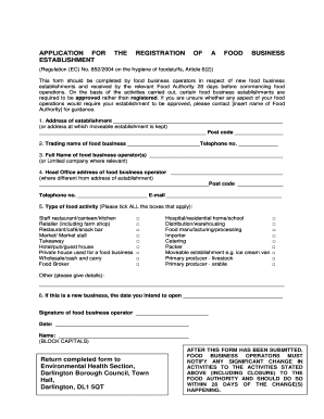 Food Business Registration Application