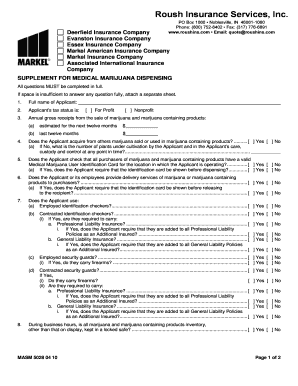 Medical Marijuana Dispensing Supplement Form
