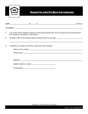 Request for Joint Pre-Move Out Inspection