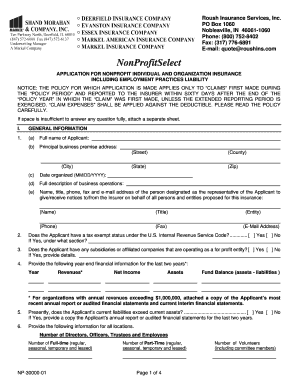 Nonprofit Insurance Application Form