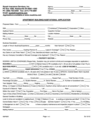 Apartment Building Insurance Application