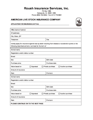 American Livestock Insurance Application