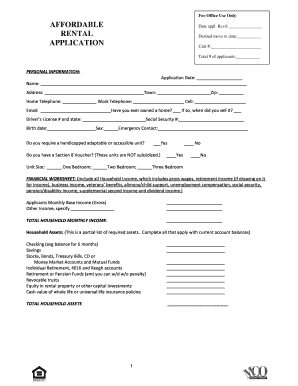 Affordable Rental Application
