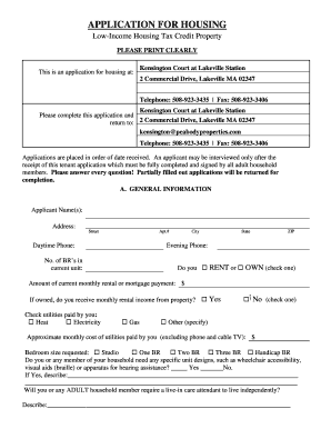 Low-Income Housing Tax Credit Application