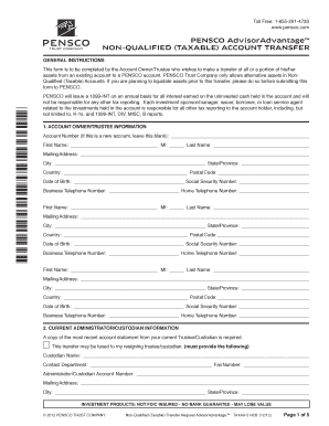 Non-Qualified Account Transfer Form