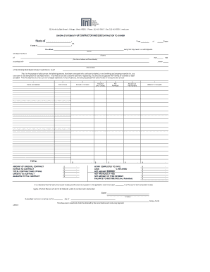 Sworn Statement for Contractor and Subcontractor to Owner