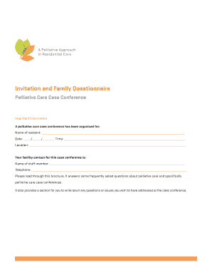 Palliative Care Case Conference Invitation and Questionnaire