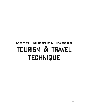 Tourism and Travel Techniques Practical Exam Proforma